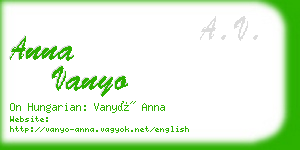 anna vanyo business card